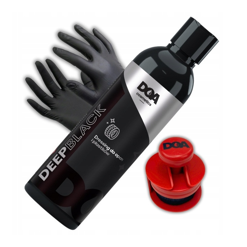 Zestaw do zabezpieczenia opon DOA Deep black wydajny Aplikator do dressingu